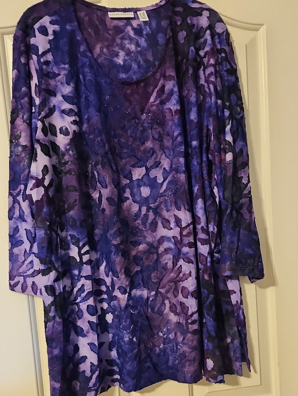 Susan Graver Purple Burn Out Tunic